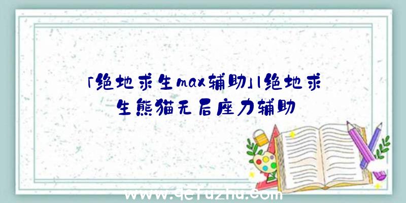 「绝地求生max辅助」|绝地求生熊猫无后座力辅助